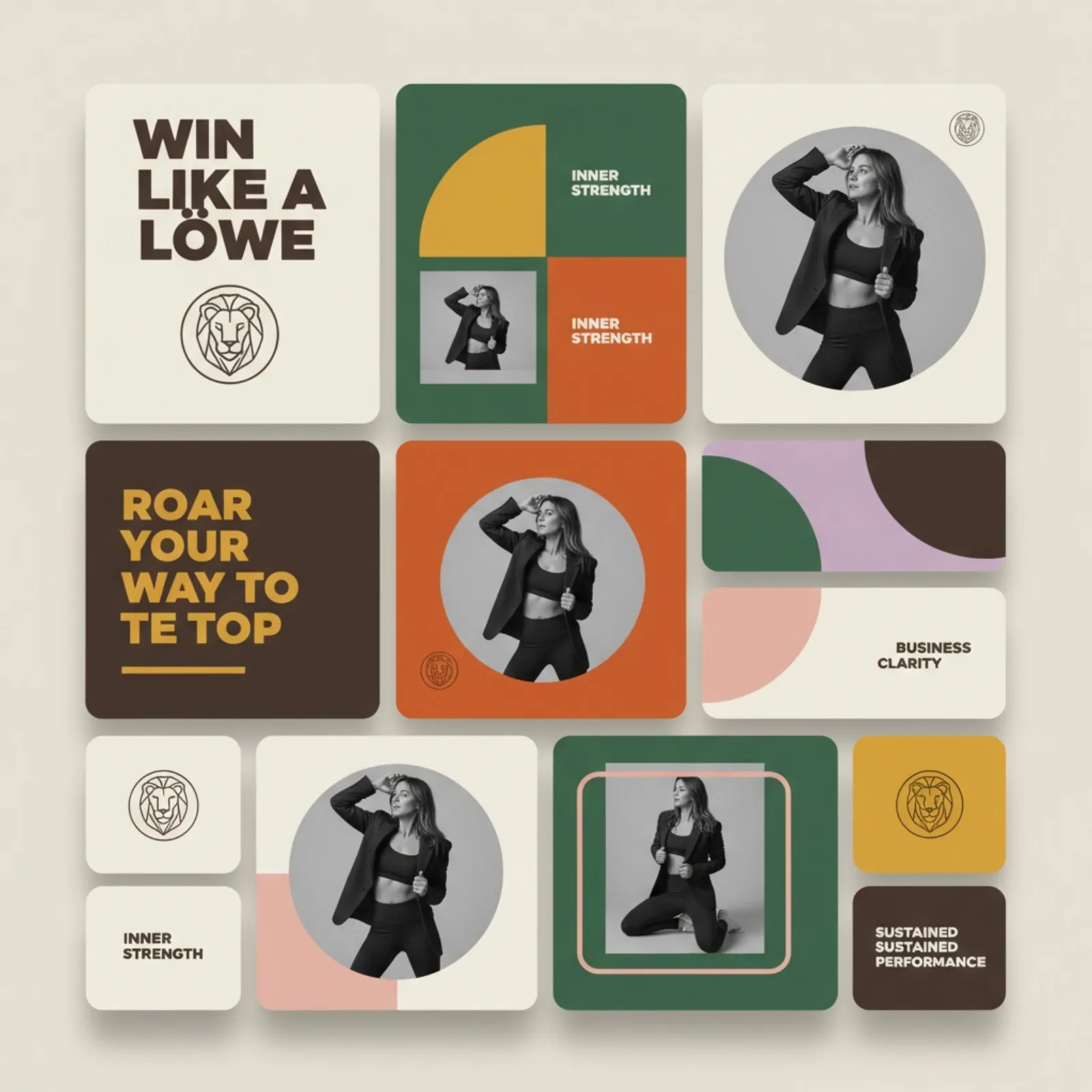 Visual identity study from the Win Like A Löwe moodboard